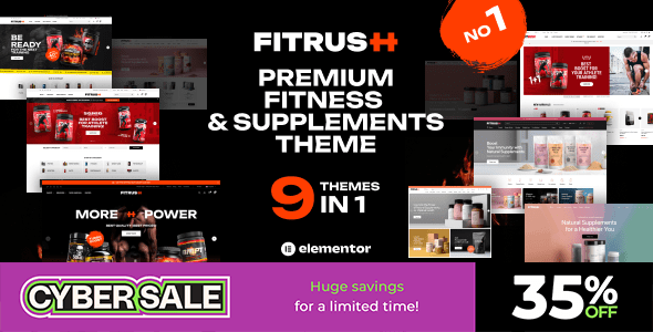 Fitrush v1.3.8 – 健身与健康补充剂 WordPress 主题下载
