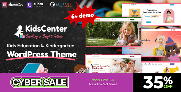 KidsCenter v1.3.5 – 幼儿园和儿童保育教育 WordPress 主题下载