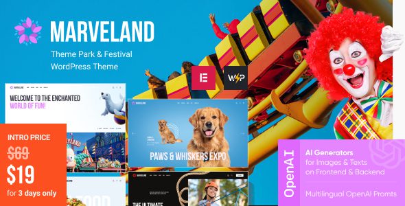 Marveland v1.11.0 – 主题公园和节日 WordPress 主题下载