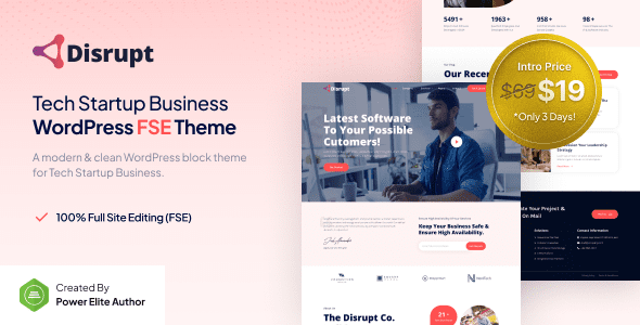 Disrupt v1.0.3 – 科技创业公司业务 FSE WordPress 主题下载