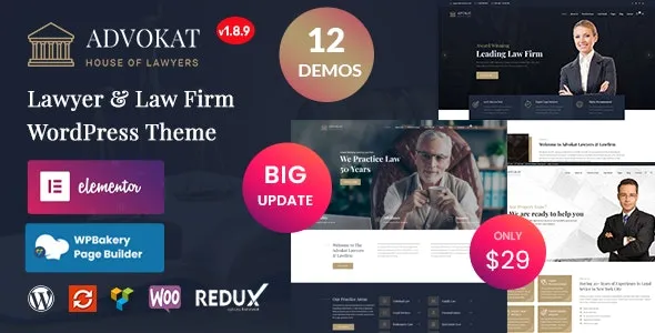 Advokat v1.9.7 律师和律师事务所 WordPress 主题下载 [已激活]