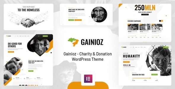 Gainioz v1.1.6 慈善与捐赠WordPress主题下载