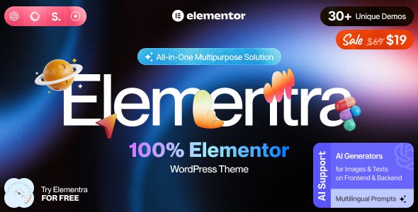 Elementra v2.0.2 -100％Elementor WordPress主题下载