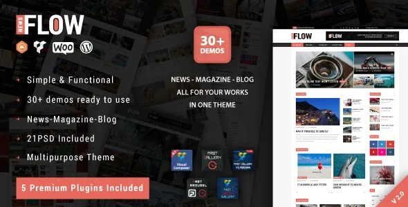 Flow News v3.1 杂志和博客WordPress主题下载