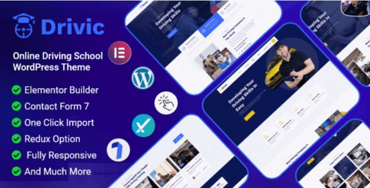 Drivic v1.0.2 在线驾驶学校WordPress主题下载