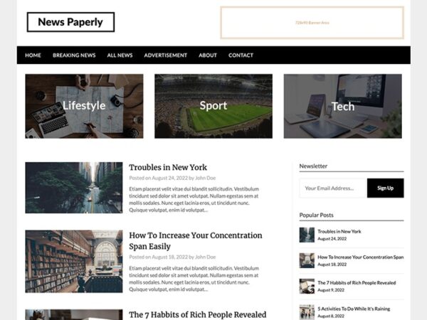 Newspaperly 118.5 wordpress 博客主题下载