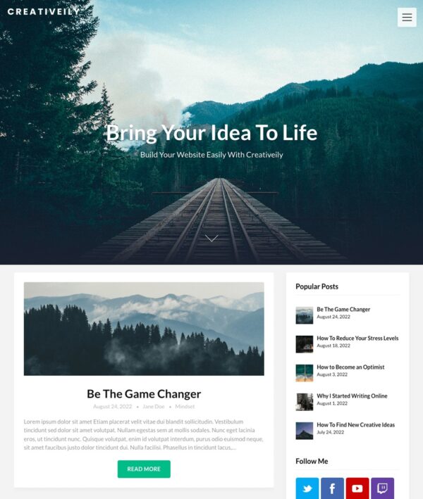 Creativeily v116.4 wordpress博客主题下载