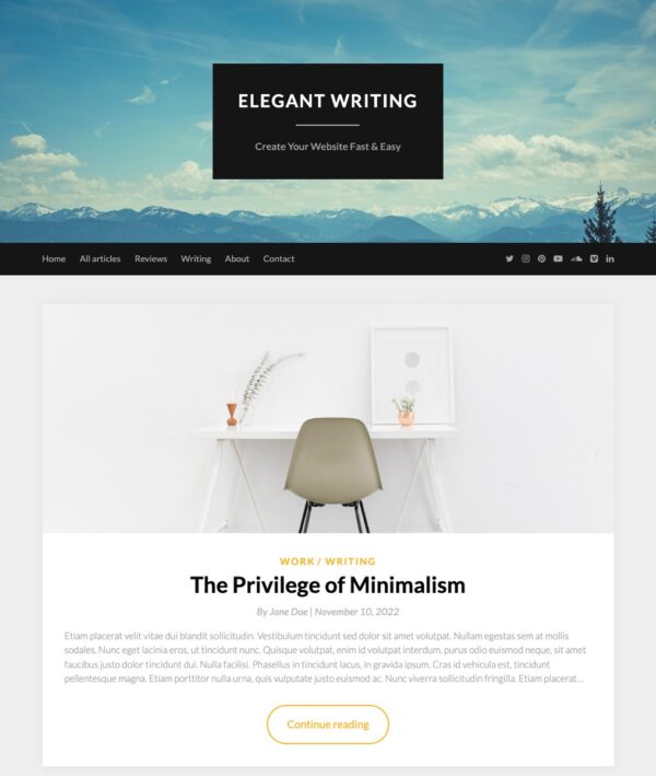 ElegantWriting v112.2 响应式博客wordpress主题下载