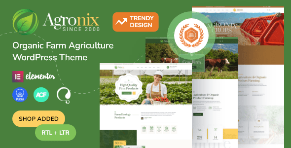 Agronix v2.0.1-有机农业农业WordPress主题下载