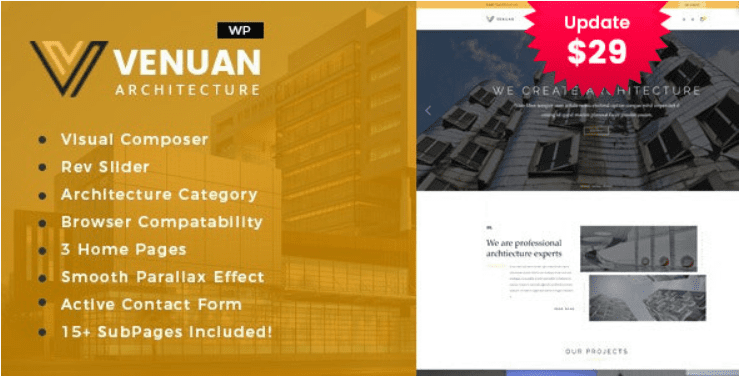 Venuan v2.0 建筑设计 WordPress 主题下载
