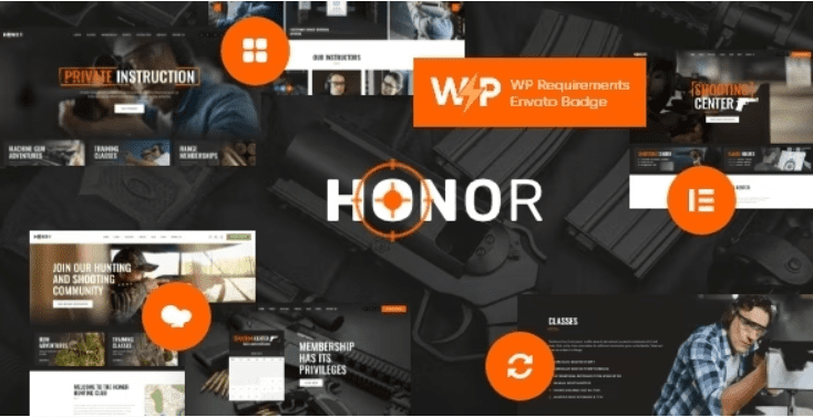 Honor v2.3.0 射击俱乐部和武器商店 WordPress 主题下载