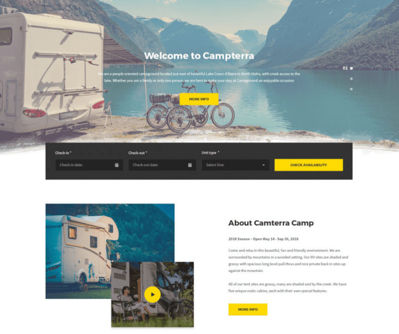 MotoPress Campterra v1.5.4 户外探险网站的露营WordPress主题下载