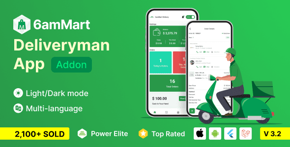 6amMart – Delivery Man App v4.0 配送app源码下载