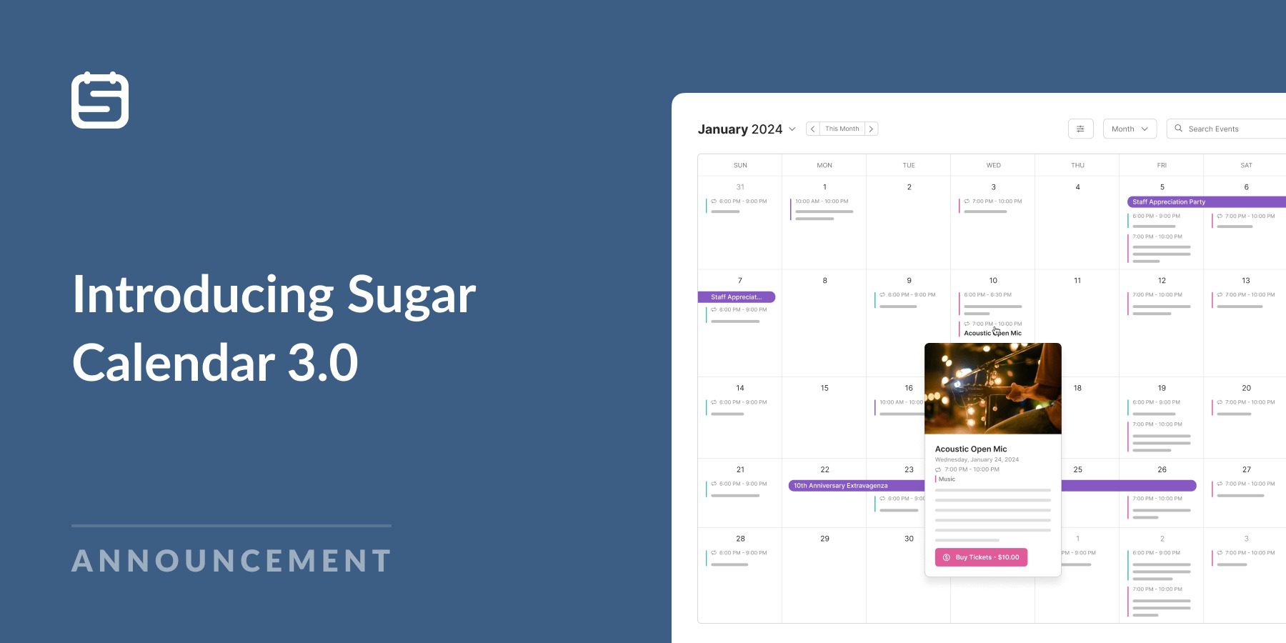 Sugar Calendar Pro v3.7.3  最佳事件日历wordpress插件下载