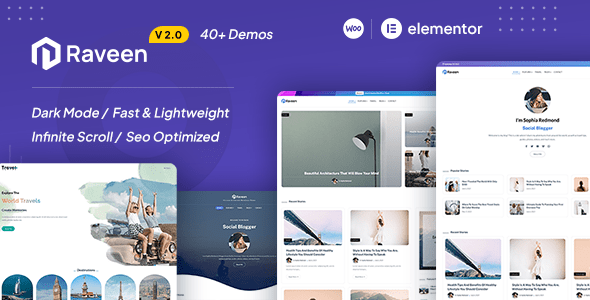 Raveen v2.2 个人博客和杂志WordPress主题下载