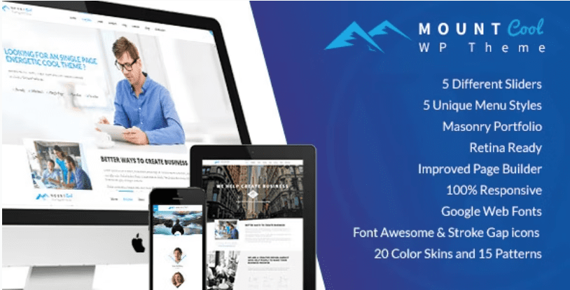 MountCool v3.2 单页PortfolioWordPress 主题下载