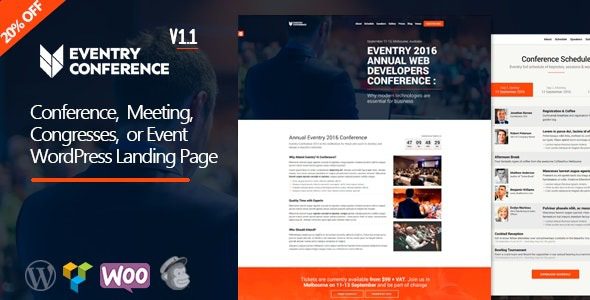 Eventry v1.3.1 会议聚会登陆页面 WordPress 主题