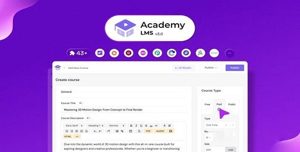 Academy LMS Pro v4.0.4 – 适用于在线课程的一体化 WordPress LMS 插件下载
