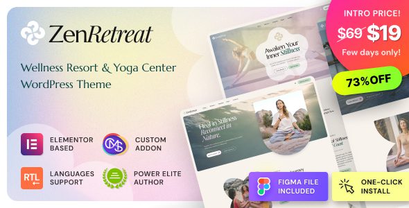 Zen Retreat v1.0.1 – 健康度假村、水疗和瑜伽 WordPress 主题下载
