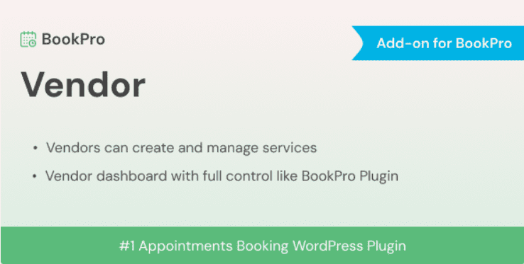 Multi Vendor Add-on for BookPro Plugin WordPress v1.0.0 wordpress插件下载
