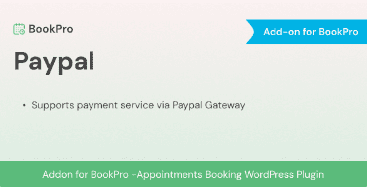 PayPal Payments Standard Add-on for BookPro Plugin v1.0.0 wordpress插件下载