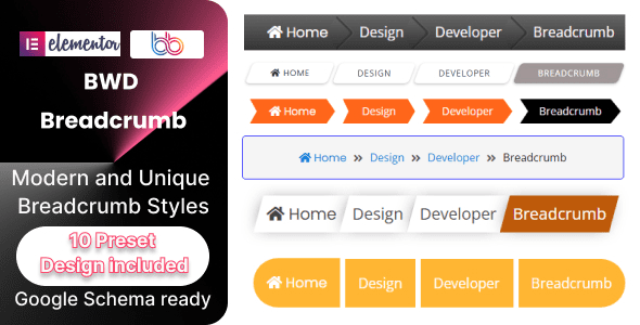BWD Breadcrumb Addon For Elementor v1.4 Elementor 的面包屑插件下载