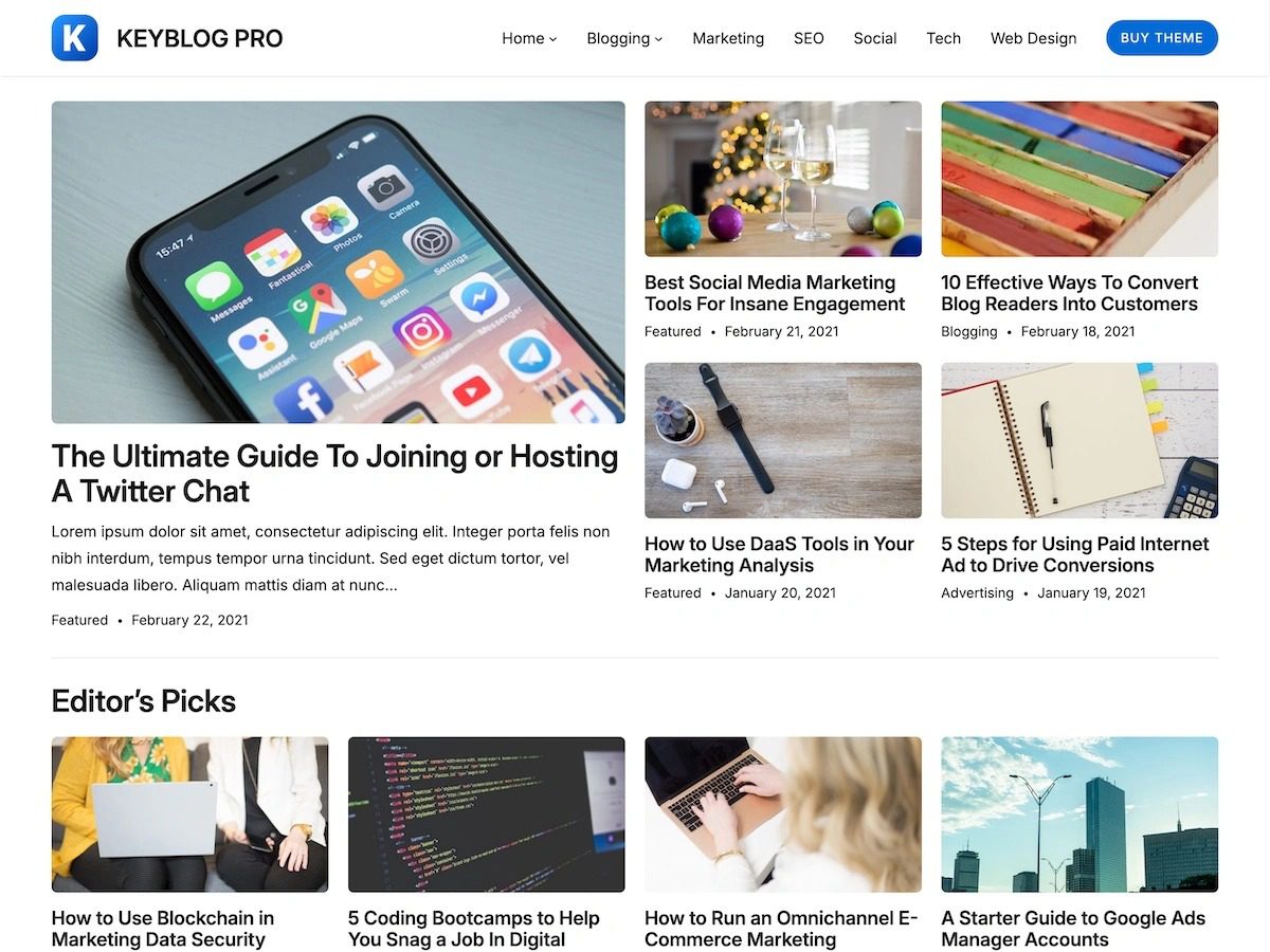 KeyBlog Pro v1.0.0 多功能的 WordPress 主题下载