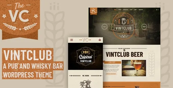VintClub v1.1.5 酒吧和威士忌酒吧 WordPress 主题下载