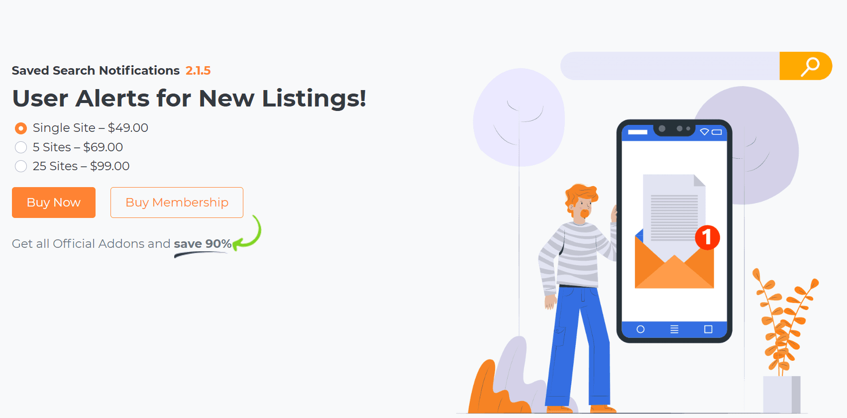 GeoDirectory Save Search Notifications 2.1.1 拓展插件下载