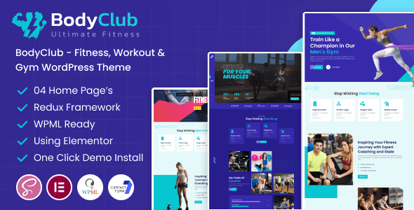 BodyClub v1.2 – 健身、锻炼和健身房 WordPress 主题下载