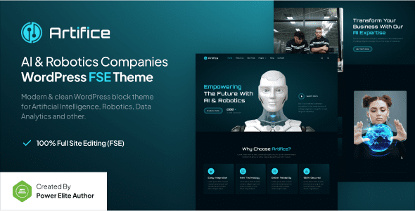Artifice v1.0 – 人工智能与机器人公司 Gutenverse FSE WordPress 主题下载
