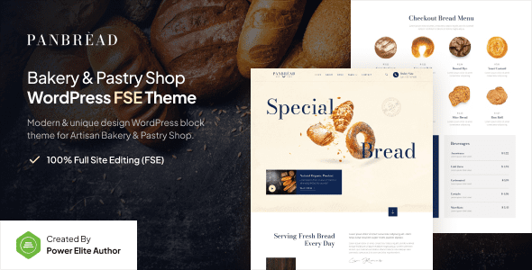 Panbread v1.0 – 新鲜烘焙食品和糕点 Gutenverse FSE WordPress 主题下载
