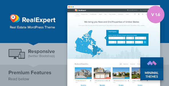 Real Expert v1.7.6 响应式房地产和物业列表WordPress主题下载