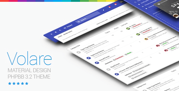 Volare v1.1.7 Material Design phpBB 3.3 主题下载
