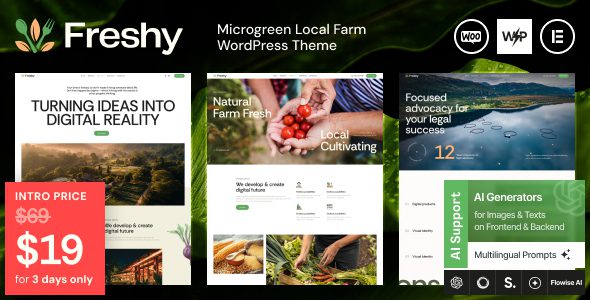 Freshy v1.0 – 微型蔬菜本地农场 WordPress 主题下载