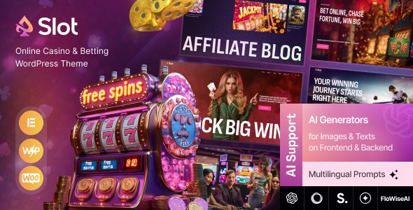 Slot v1.0 – 在线赌场和博彩 WordPress 主题下载