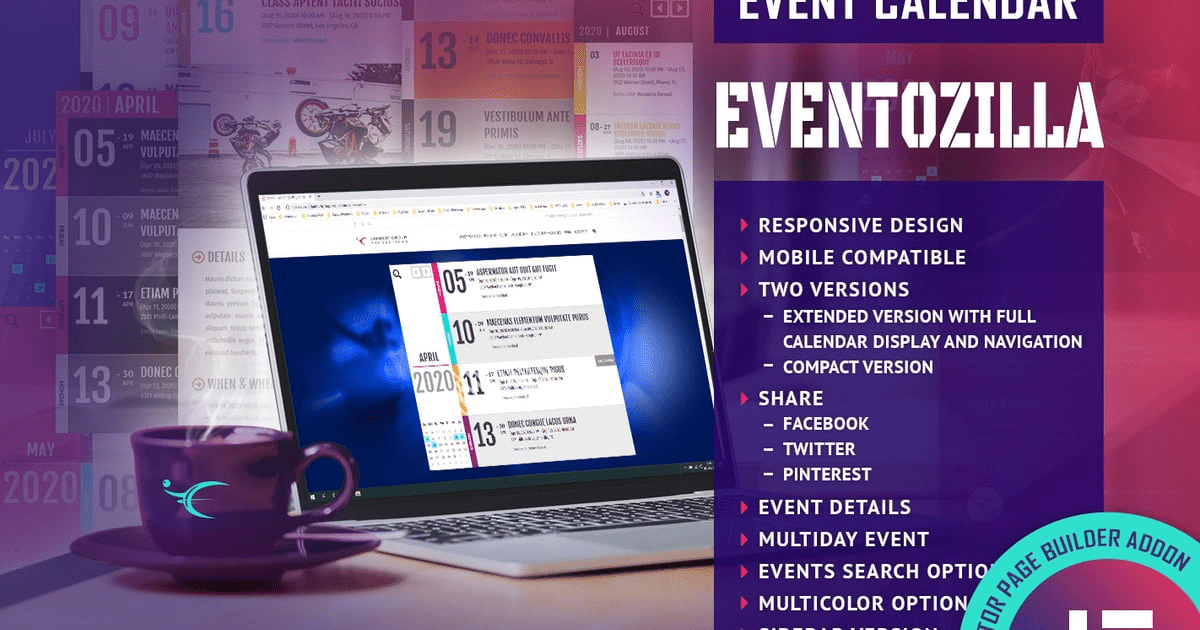 EventoZilla v2.1 活动日历 – Elementor 小部件插件下载