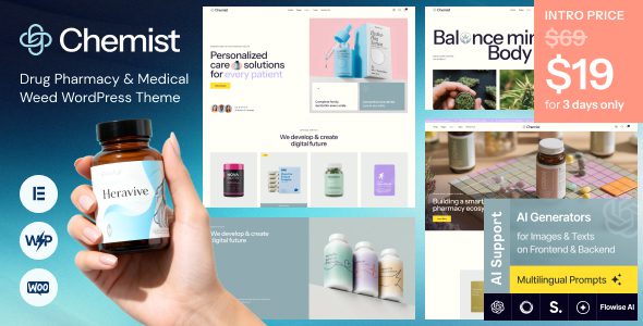 Chemist v1.0 – 药品、药房和医用大麻 WordPress 主题下载