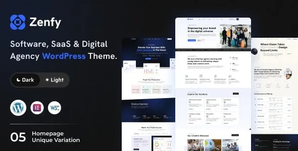 Zenfy v1.2.1 软件、SaaS 和数字代理公司 WordPress 主题下载