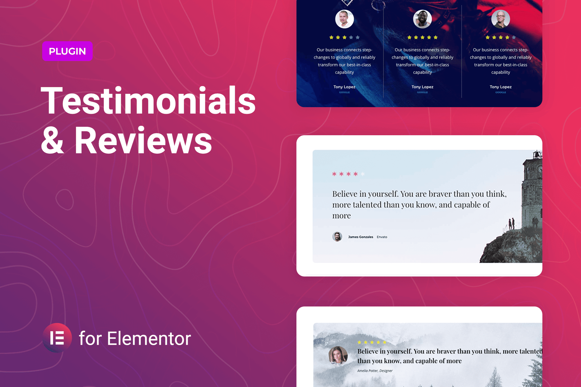 Testimonials and Reviews for Elementor v1.0.7 添加客户评价模块插件下载