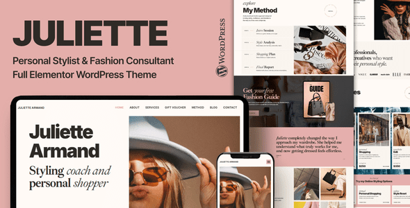 Juliette v1.2.5 个人造型师兼时尚顾问wordpress主题下载