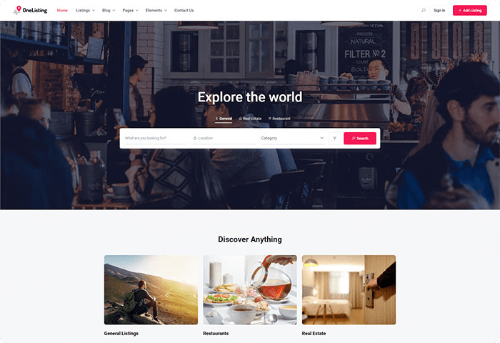 OneListing Pro v2.0.22 WordPress 企业目录主题下载