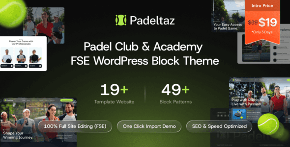 Padeltaz v1.0.1 —— 体育学院 FSE WordPress主题下载