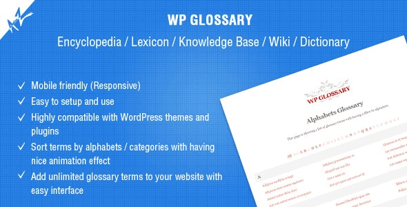 WP Glossary v2.9 百科全书 / 词典 / 知识库 / 维基 / 字典wordpress插件下载
