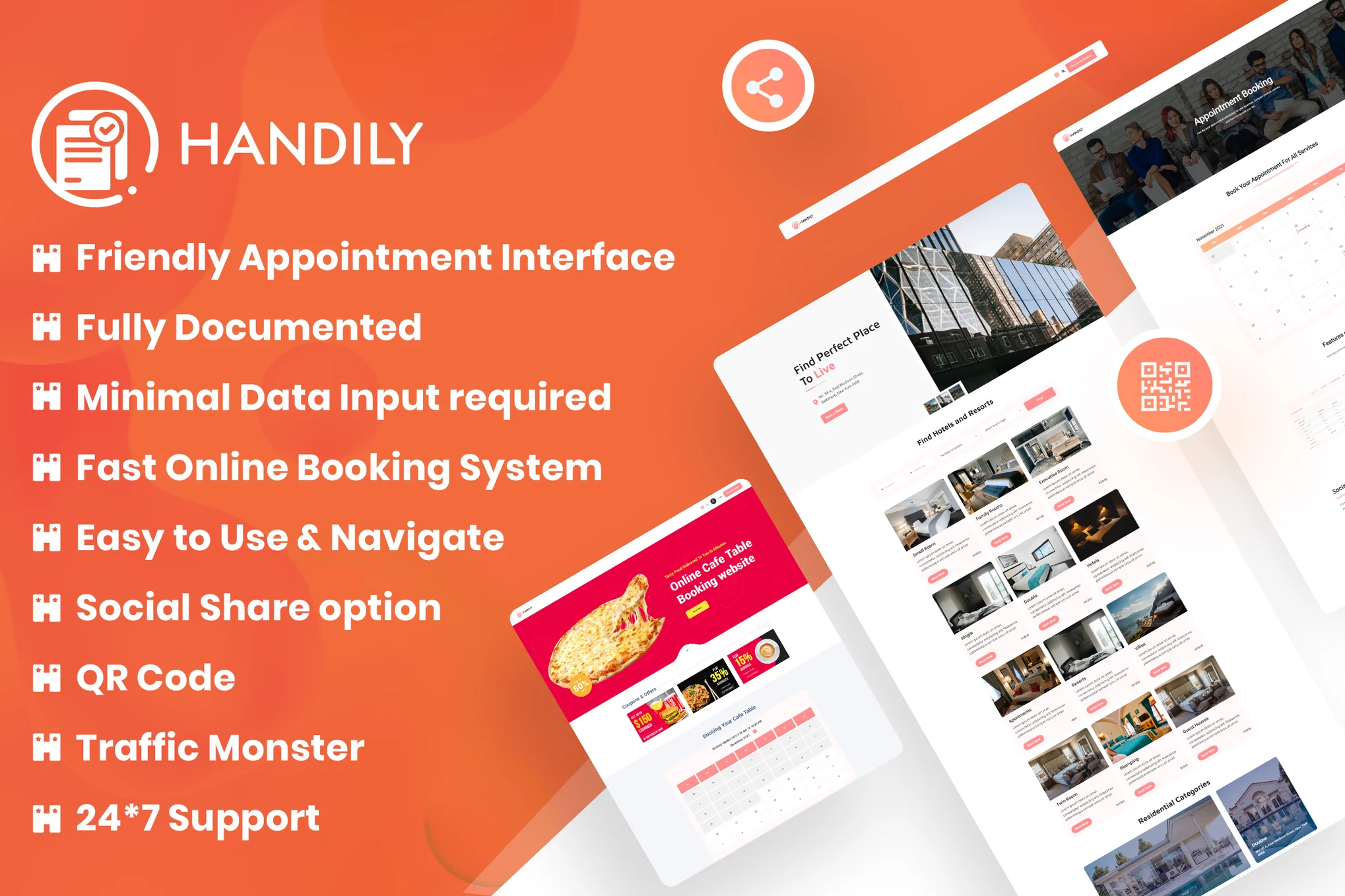 Handily Booking System v1.0.0 wordpress预订系统插件下载