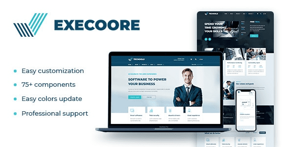 Execoore v1.4.8 科技与金融科技主题下载