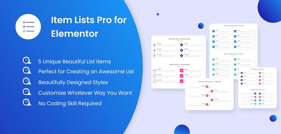 Item Lists Pro for Elementor v1.5.3 商品列表设计组件插件下载