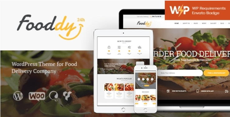 Fooddy 24/7 v1.3.12 食品订购及配送 WordPress 主题下载