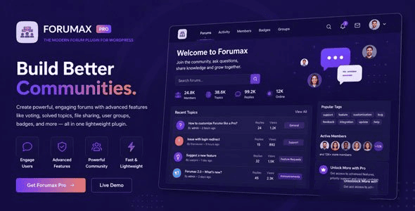 Forumax Pro (Premium) (BBP Core Pro) v2.4.2.0.1 将 BBPress 转化为功能完备的社区论坛平台插件下载
