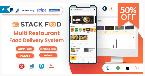 StackFood Multi Restaurant v8.4 多餐厅送餐系统PHP源码下载